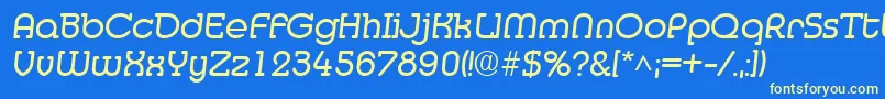 MedflyRegular Font – Yellow Fonts on Blue Background