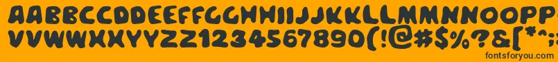 Meegoren Font – Black Fonts on Orange Background