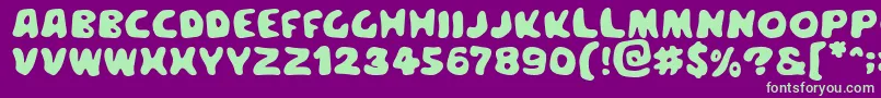 Meegoren Font – Green Fonts on Purple Background