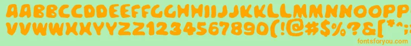 Meegoren Font – Orange Fonts on Green Background