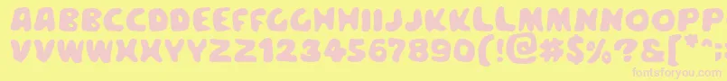 Meegoren Font – Pink Fonts on Yellow Background