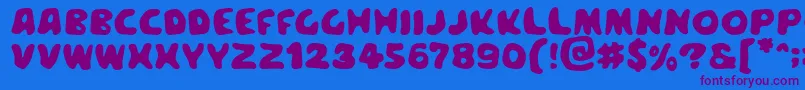 Meegoren Font – Purple Fonts on Blue Background