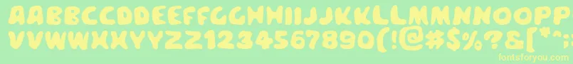 Meegoren Font – Yellow Fonts on Green Background