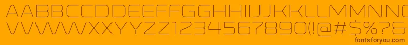 RonduitcapitalsLight-fontti – ruskeat fontit oranssilla taustalla
