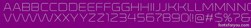 RonduitcapitalsLight-Schriftart – Grüne Schriften auf violettem Hintergrund
