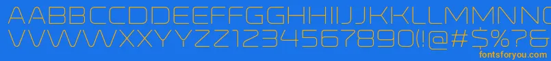 RonduitcapitalsLight Font – Orange Fonts on Blue Background