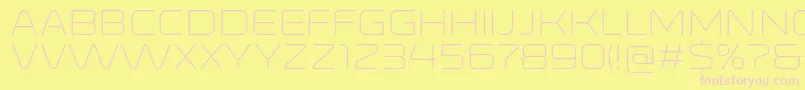 RonduitcapitalsLight-Schriftart – Rosa Schriften auf gelbem Hintergrund