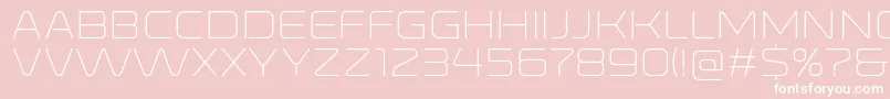 Fonte RonduitcapitalsLight – fontes brancas em um fundo rosa