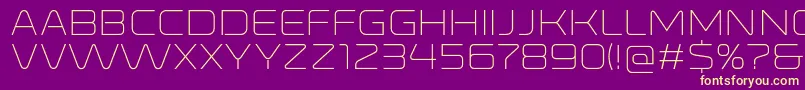 RonduitcapitalsLight Font – Yellow Fonts on Purple Background