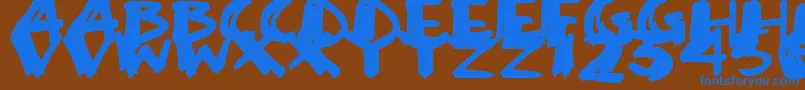 SuperSketch Font – Blue Fonts on Brown Background