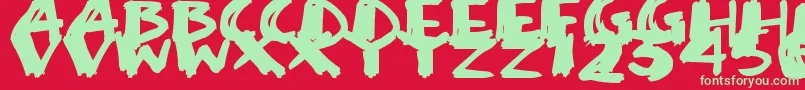 SuperSketch Font – Green Fonts on Red Background