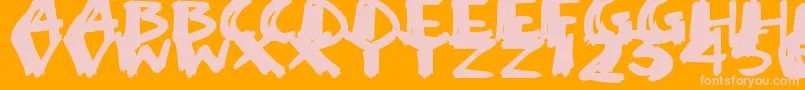 SuperSketch-Schriftart – Rosa Schriften auf orangefarbenem Hintergrund