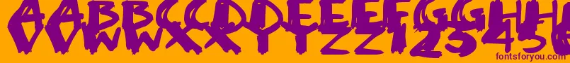 SuperSketch Font – Purple Fonts on Orange Background