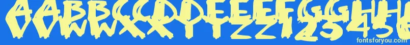 Police SuperSketch – polices jaunes sur fond bleu