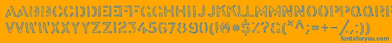 Stockstill Font – Blue Fonts on Orange Background