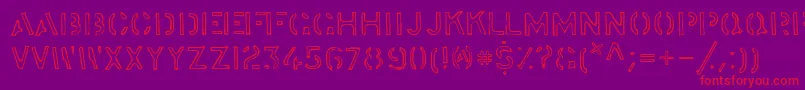 Stockstill Font – Red Fonts on Purple Background