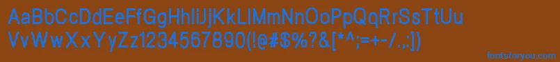 Fonte NeogramBoldcnd – fontes azuis em um fundo marrom