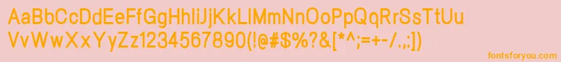 フォントNeogramBoldcnd – オレンジの文字がピンクの背景にあります。