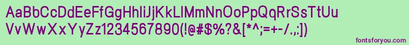 Czcionka NeogramBoldcnd – fioletowe czcionki na zielonym tle