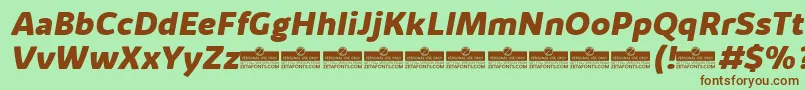 KabrioAlternateExtraboldItalicTrial Font – Brown Fonts on Green Background