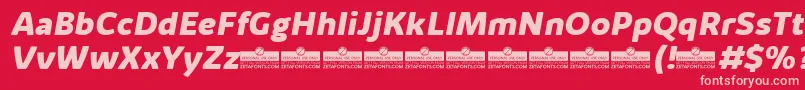 KabrioAlternateExtraboldItalicTrial Font – Pink Fonts on Red Background
