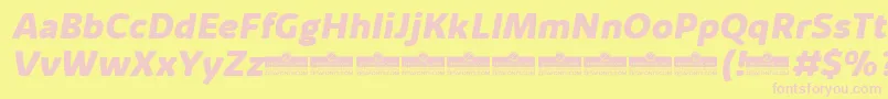 KabrioAlternateExtraboldItalicTrial Font – Pink Fonts on Yellow Background