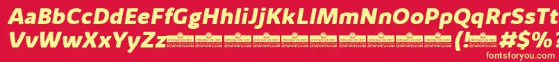 KabrioAlternateExtraboldItalicTrial Font – Yellow Fonts on Red Background