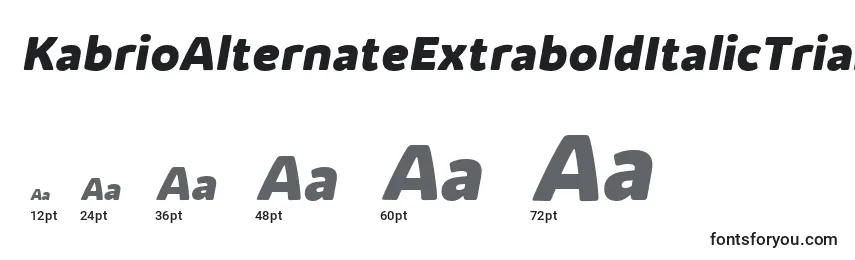 Размеры шрифта KabrioAlternateExtraboldItalicTrial