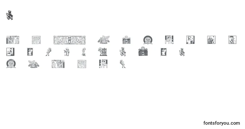 Schriftart Typographytribute – Alphabet, Zahlen, spezielle Symbole