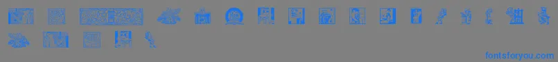 Typographytribute-Schriftart – Blaue Schriften auf grauem Hintergrund