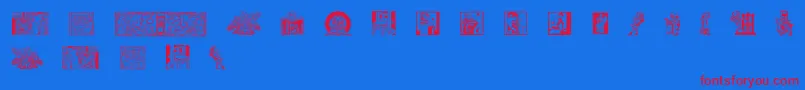 フォントTypographytribute – 赤い文字の青い背景
