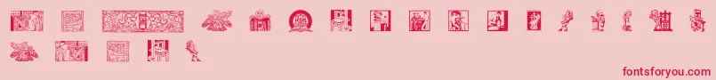 Typographytribute-Schriftart – Rote Schriften auf rosa Hintergrund