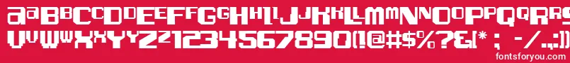 フォントAlphaTestJl – 赤い背景に白い文字