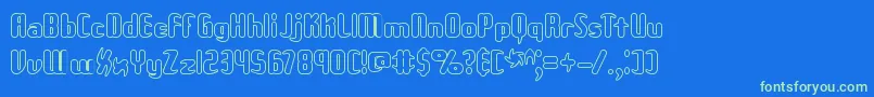 Unxgalo Font – Green Fonts on Blue Background