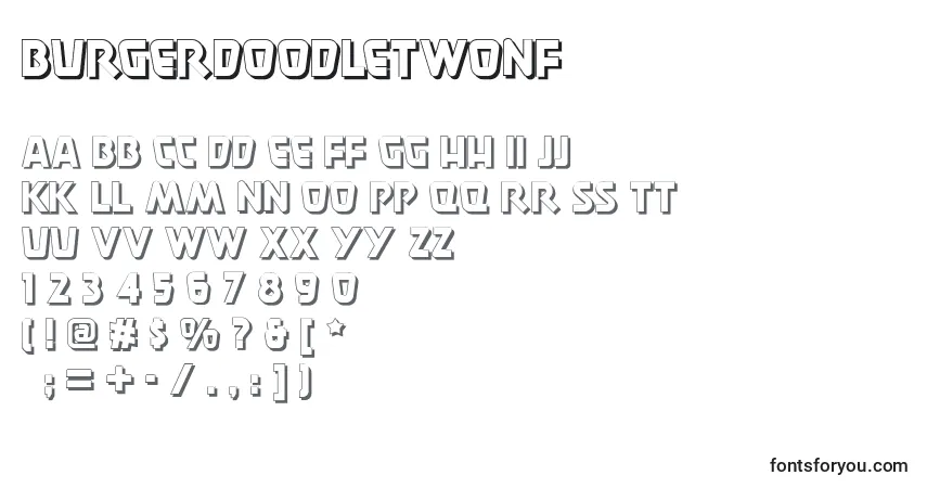 Schriftart Burgerdoodletwonf – Alphabet, Zahlen, spezielle Symbole