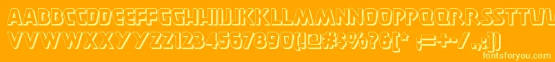 Burgerdoodletwonf-Schriftart – Gelbe Schriften auf orangefarbenem Hintergrund