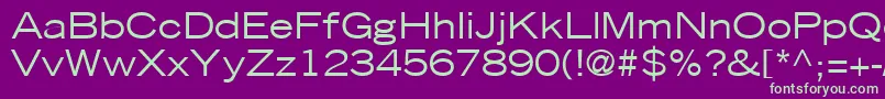 TradeGothicLtExtended Font – Green Fonts on Purple Background