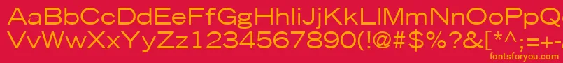 TradeGothicLtExtended Font – Orange Fonts on Red Background