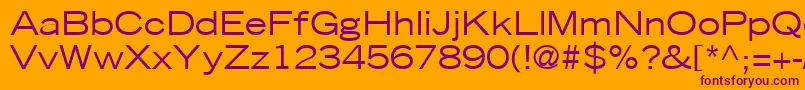 TradeGothicLtExtended Font – Purple Fonts on Orange Background