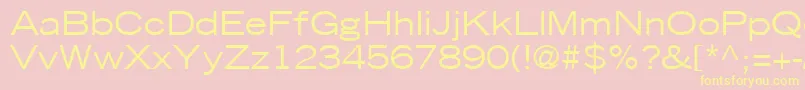 TradeGothicLtExtended Font – Yellow Fonts on Pink Background