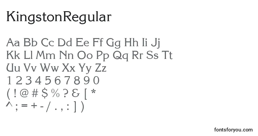 Schriftart KingstonRegular – Alphabet, Zahlen, spezielle Symbole