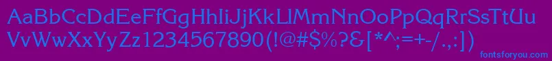 KingstonRegular Font – Blue Fonts on Purple Background