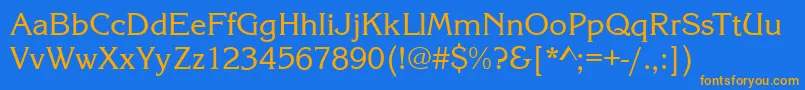 KingstonRegular Font – Orange Fonts on Blue Background