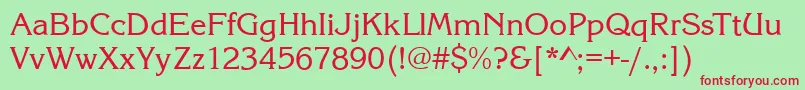 KingstonRegular Font – Red Fonts on Green Background