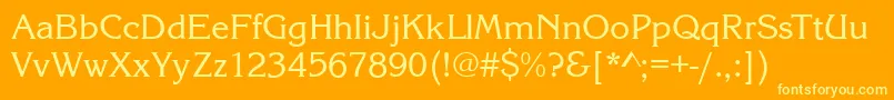 Czcionka KingstonRegular – żółte czcionki na pomarańczowym tle