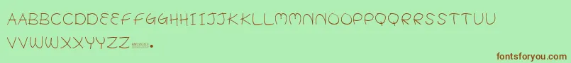 フォントBabyPotato – 緑の背景に茶色のフォント