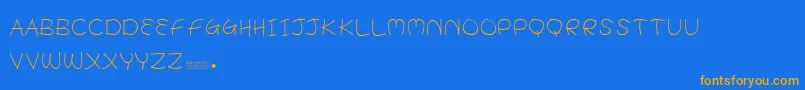 BabyPotato Font – Orange Fonts on Blue Background