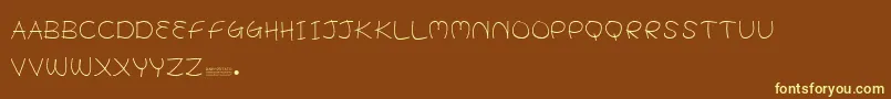 BabyPotato Font – Yellow Fonts on Brown Background