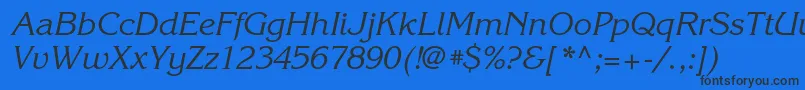フォントKorinnacItalic – 黒い文字の青い背景
