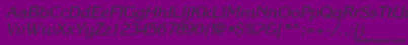 KorinnacItalic-Schriftart – Schwarze Schriften auf violettem Hintergrund